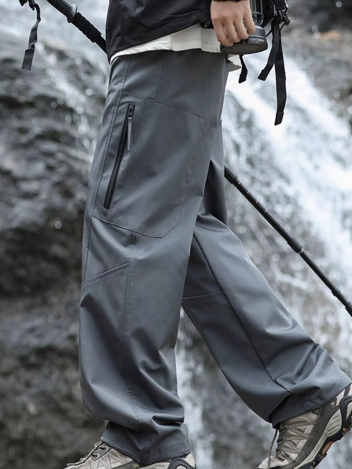 Men's Plus Size Relaxed Fit Cargo Pants with Zipper Pockets - PBNJ FASHIONS