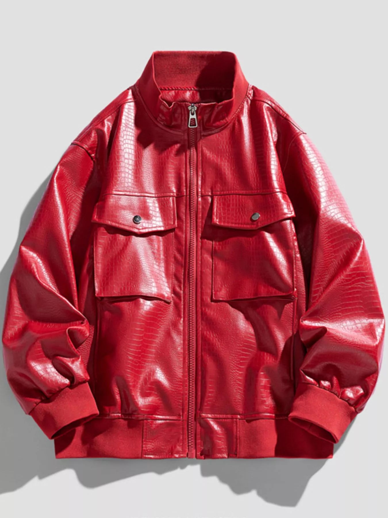 Men's Plus Size Zip Up Leather Jacket - PBNJ FASHIONS