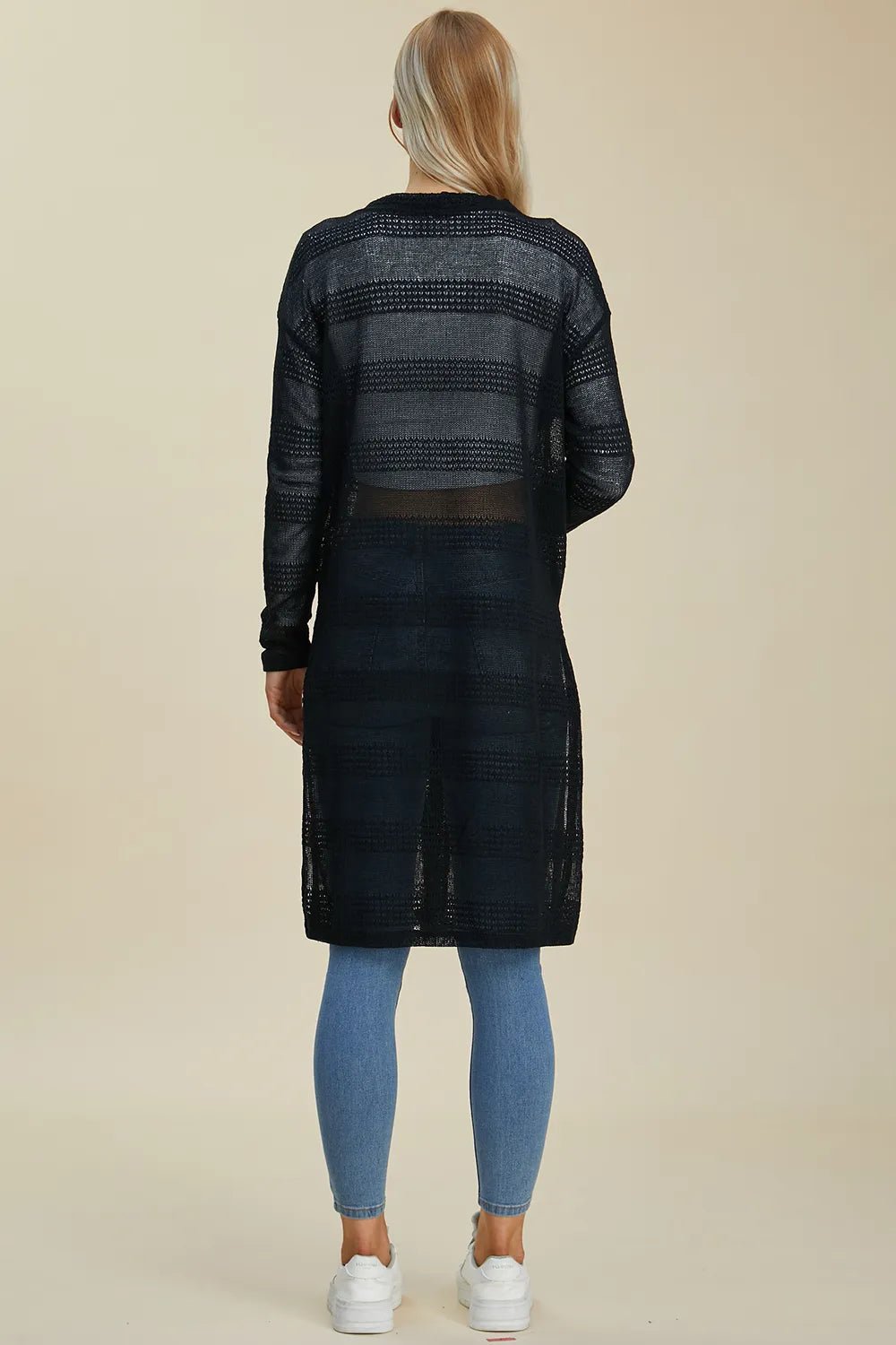 Double Take Full Size Open Front Longline Cardigan - PBNJ FASHIONS