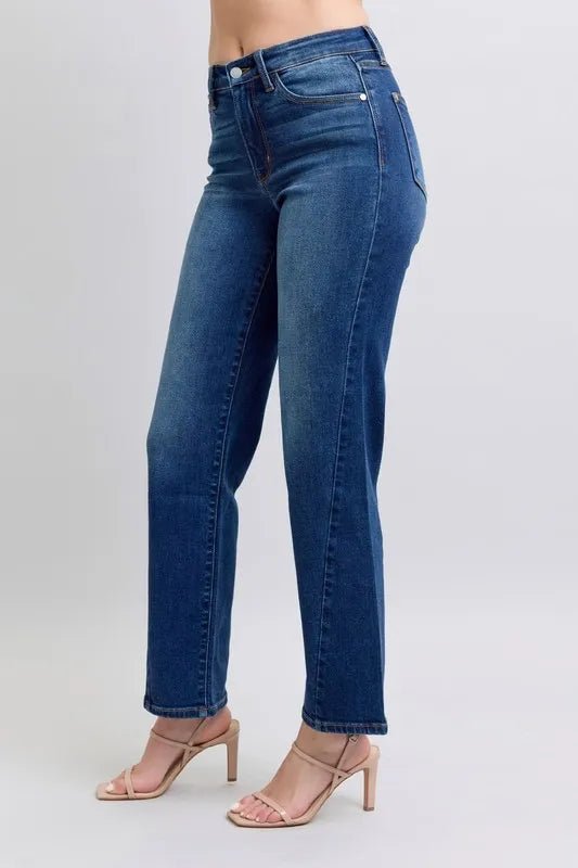 Judy Blue Full Size Side Seam Detail Straight Jeans with Pockets - PBNJ FASHIONS