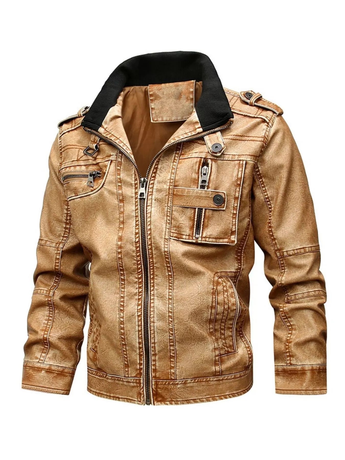 Men's Full Size Zip Up Long Sleeve Jacket Plus Size - PBNJ FASHIONS