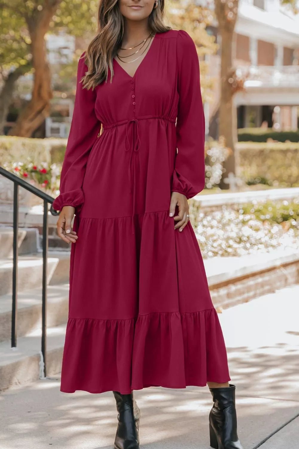 Leopard Trim Notched Neck Short Puff Sleeve Shift Mini Dress - PBNJ FASHIONS