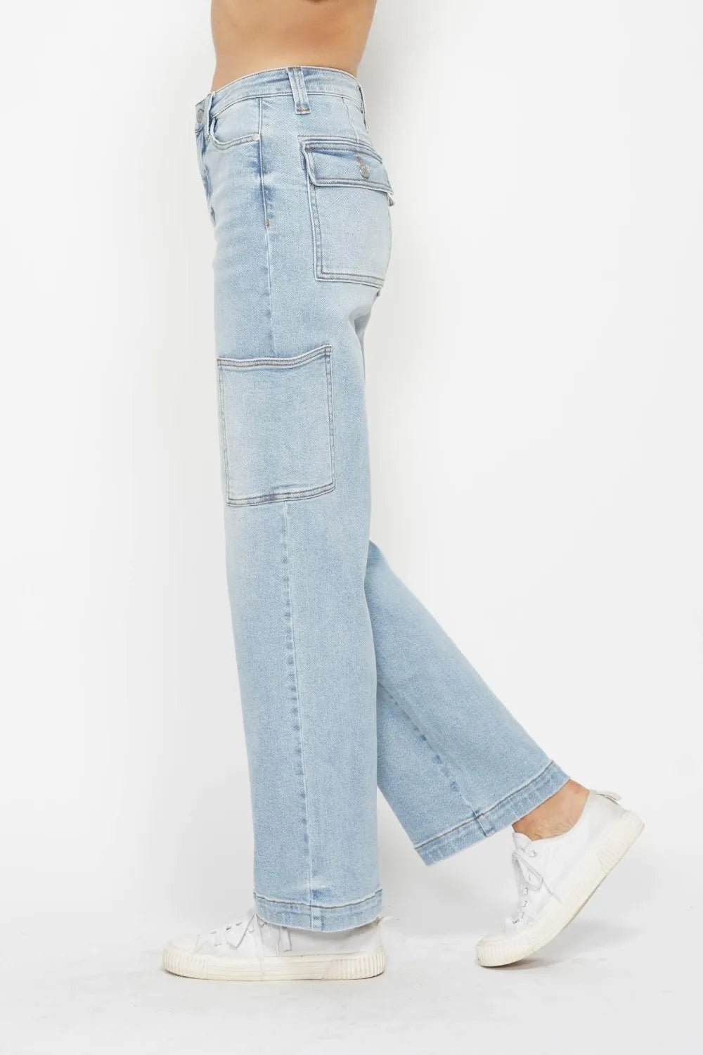 Judy Blue Full Size High Waist Straight Cargo Jeans - PBNJ FASHIONS