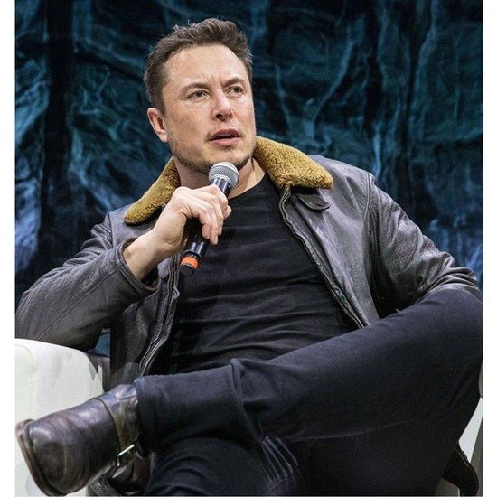 Elon Musk Shearling Leather Jacket For Winter Dark Brown - PBNJ FASHIONS