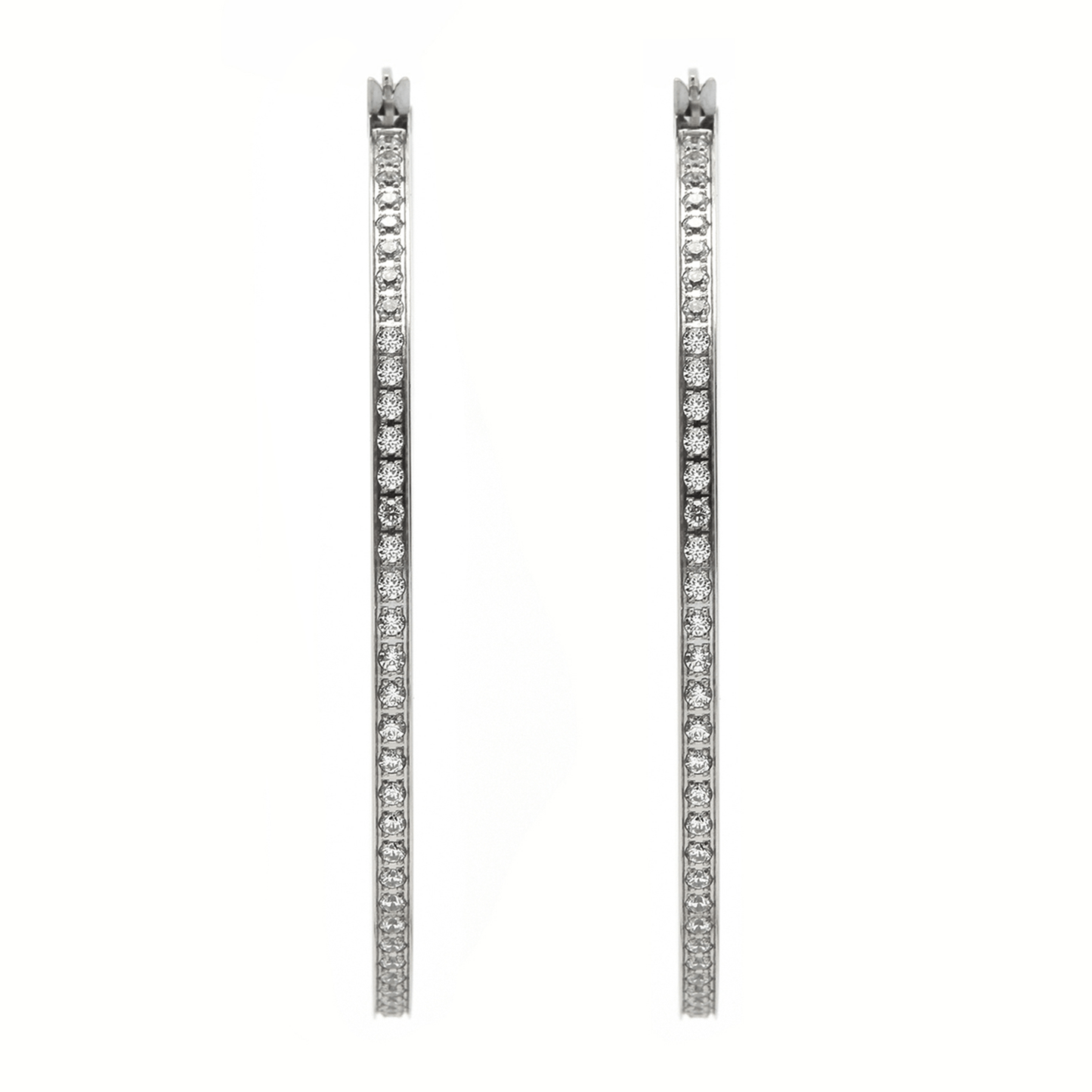 ER322W B.Tiff Pavé 146 - Stone Big Hoop Earrings - PBNJ FASHIONS