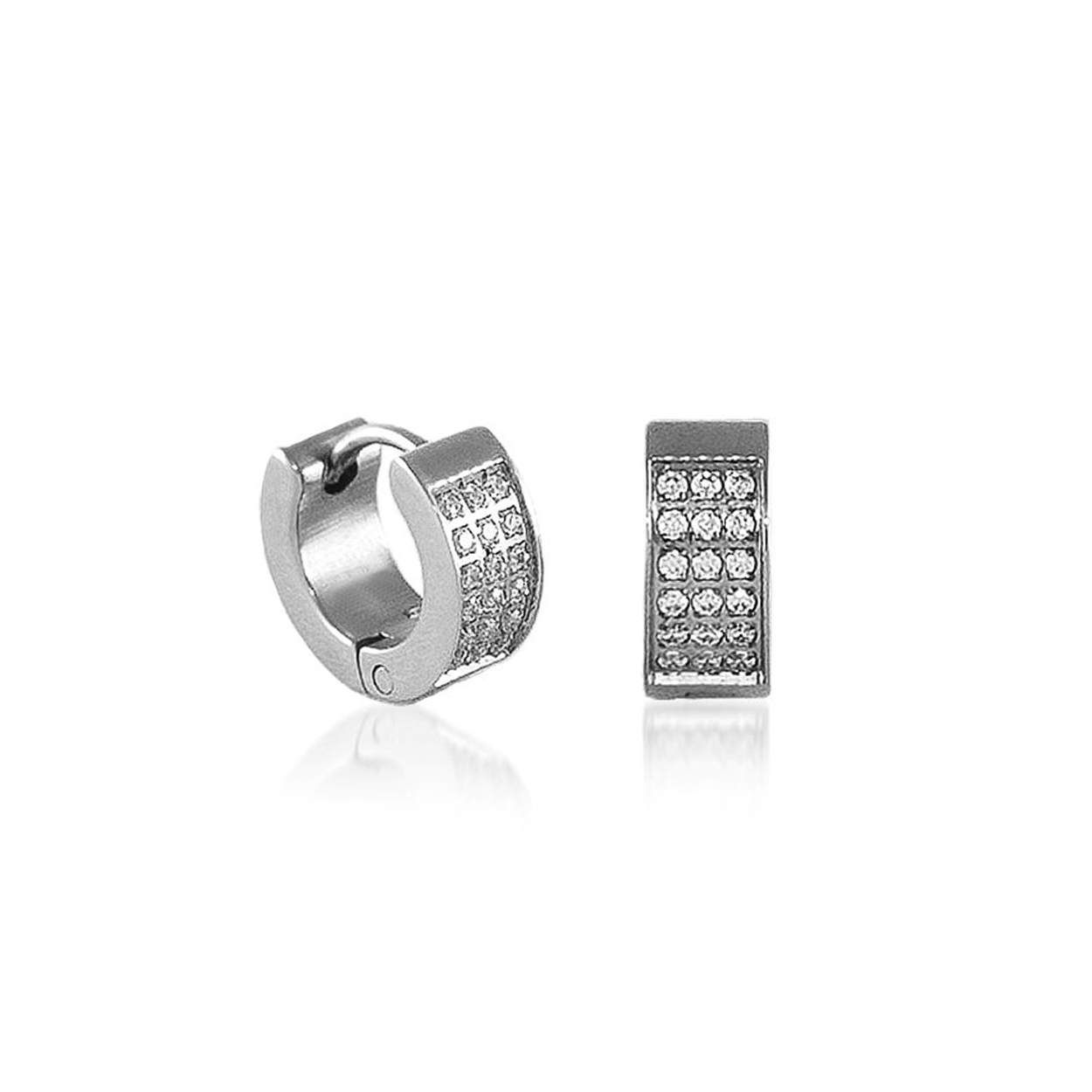 ER418W B.Tiff Pavé Huggie Earrings - PBNJ FASHIONS
