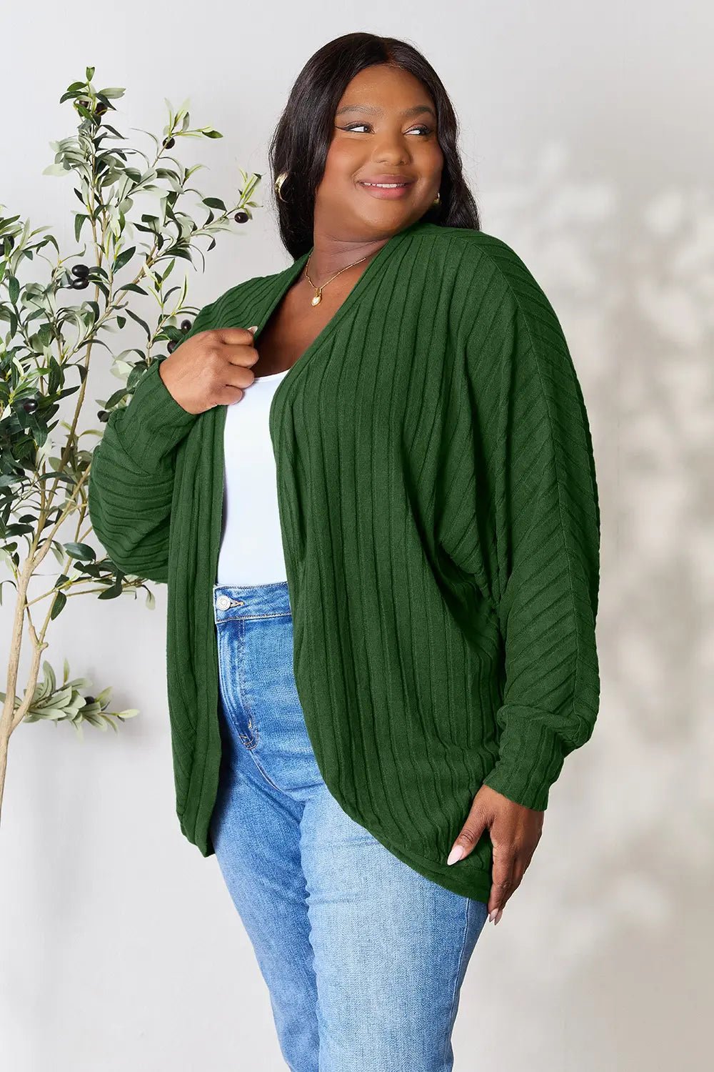 Basic Bae Full Size Ribbed Cocoon Cardigan - PBNJ FASHIONS