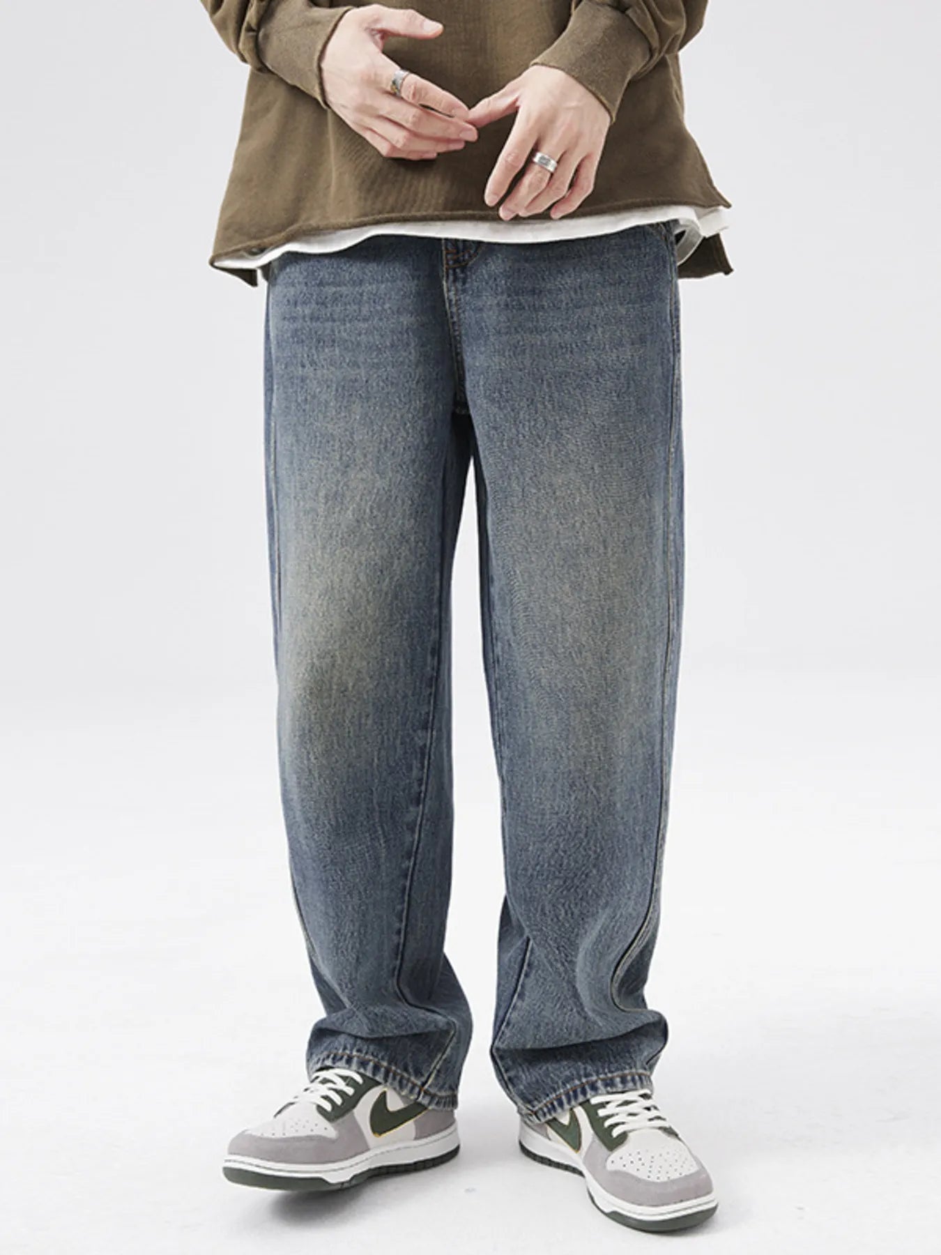 Men's Full Size Vintage Wash Loose Fit Jeans Plus Size - PBNJ FASHIONS
