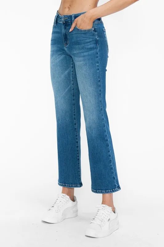 bytos Full Size Cat's Whiskers Mid Rise Ankle Jeans - PBNJ FASHIONS