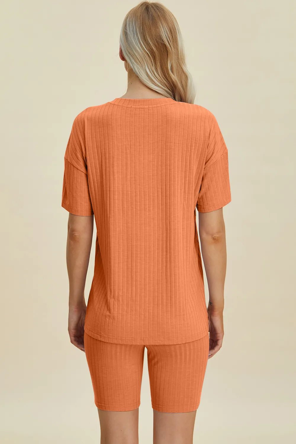 Basic Bae Full Size Ribbed V - Neck Short Sleeve Top and Shorts Set - PBNJ FASHIONS