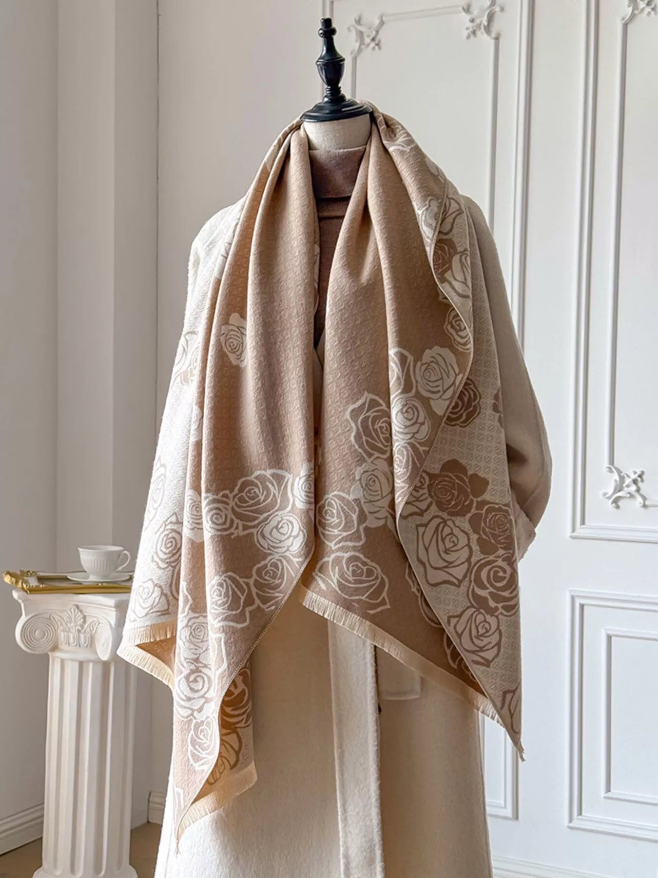 Rose Pattern Warm Scarf - PBNJ FASHIONS