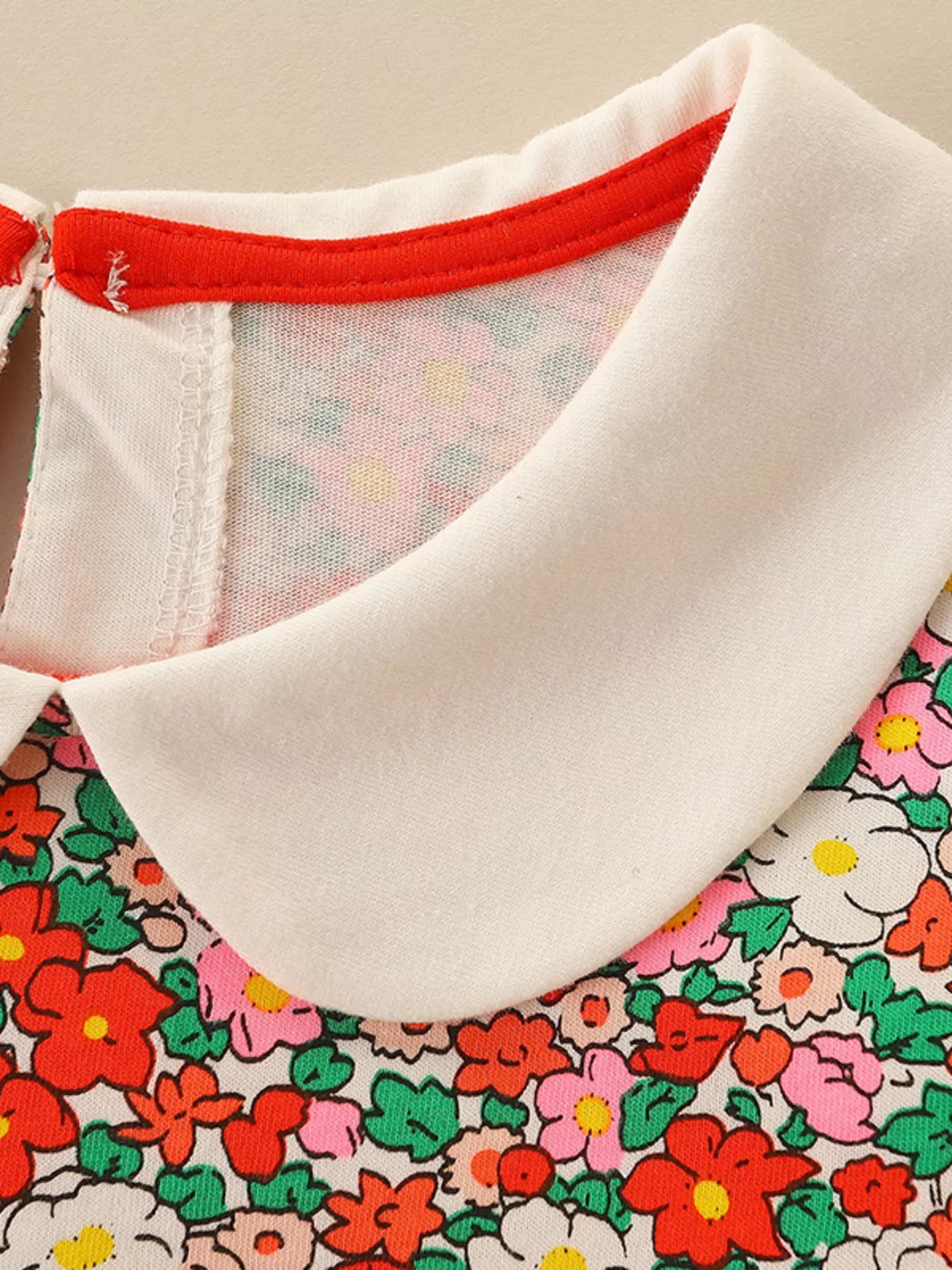 Children's Floral Print Long Sleeve Peter Pan Collar Dress - PBNJ FASHIONS