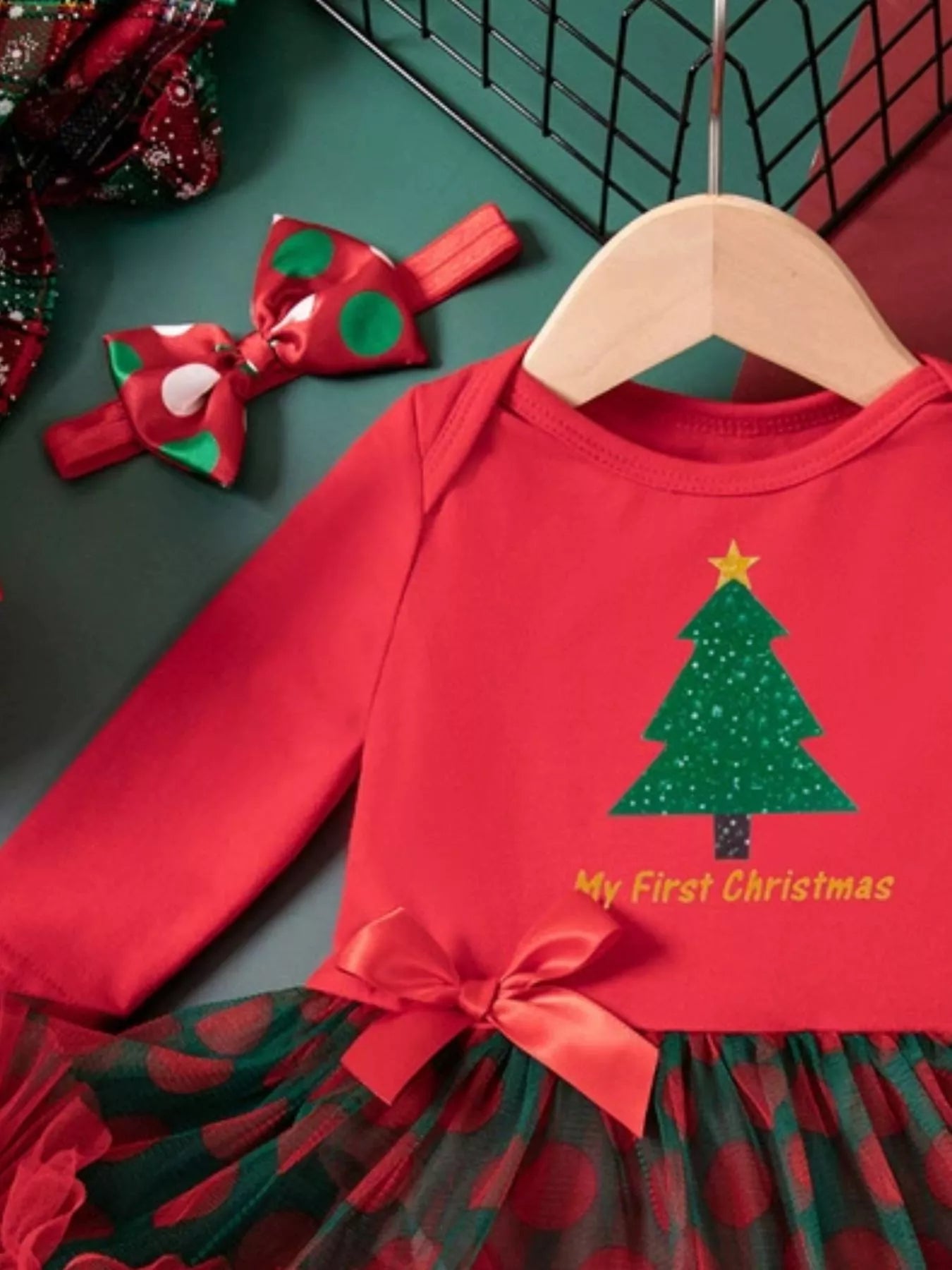 Children's Christmas Stocking Tulle Ruffle Dress - PBNJ FASHIONS