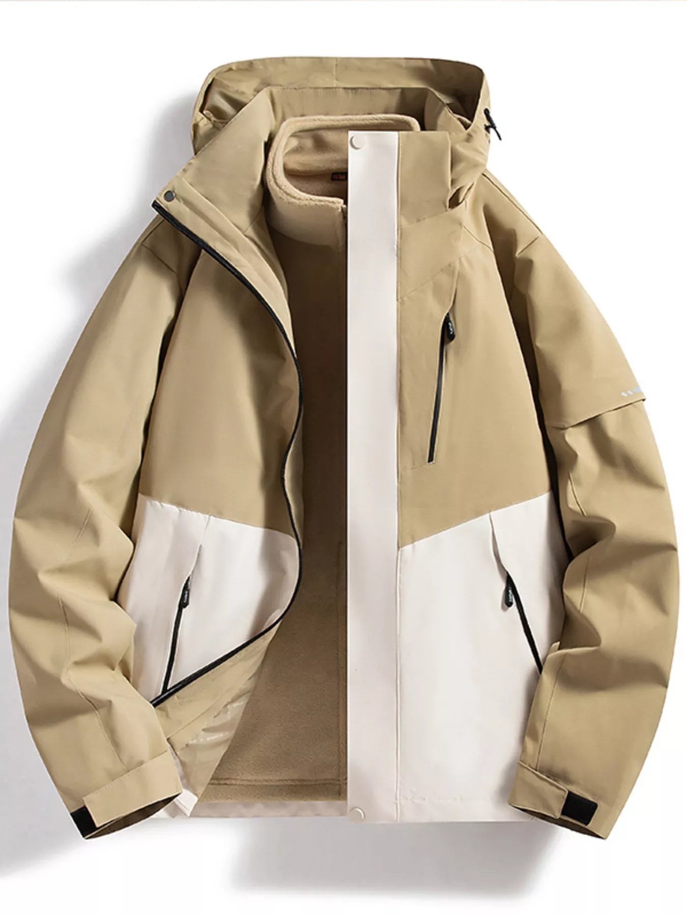 Men's Full Size Zip Up Hooded Waterproof Outdoor Jacket Plus Size - PBNJ FASHIONS