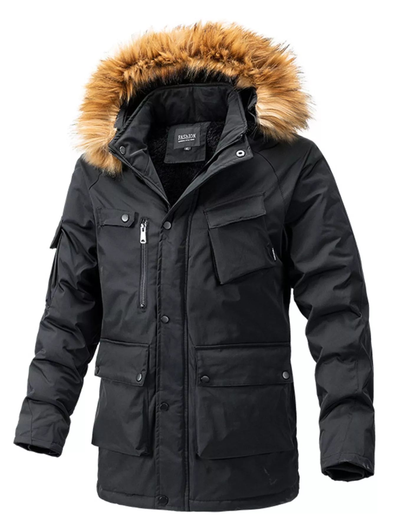Men's Plus Size Fur Hooded Winter Parka Coat - PBNJ FASHIONS
