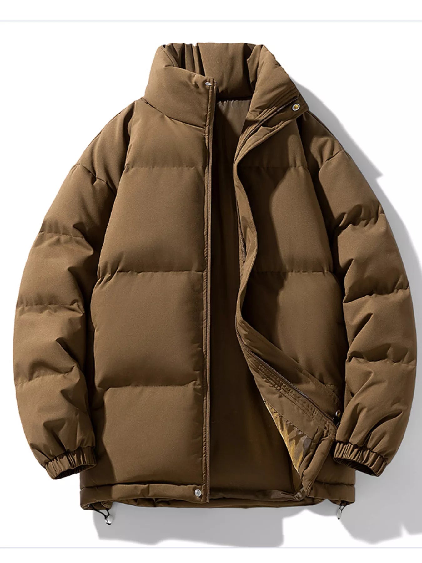 Men's Full Size Padded Stand Collar Winter Coat Plus Size - PBNJ FASHIONS