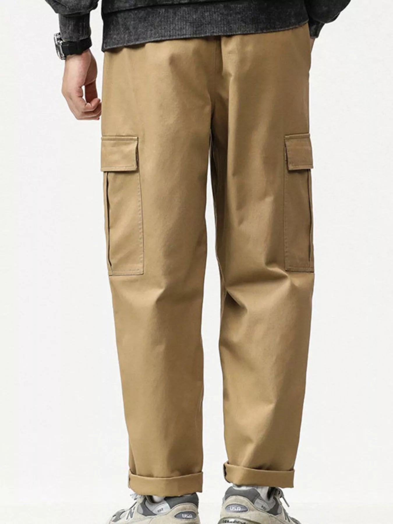 Men's Full Size Casual Cargo Pants with Elastic Waist Plus Size - PBNJ FASHIONS