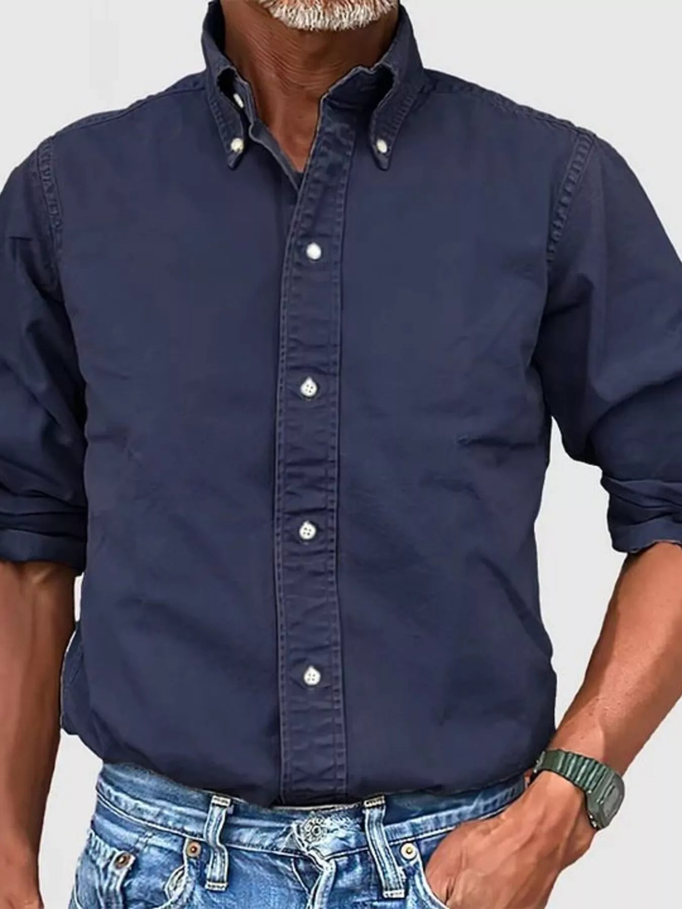 Men's Full Size Casual Button - Down Shirt Plus Size - PBNJ FASHIONS