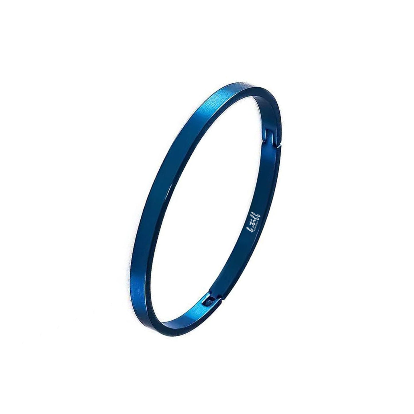 BG300BL B.Tiff Simplicity Narrow Blue Bangle Bracelet - PBNJ FASHIONS