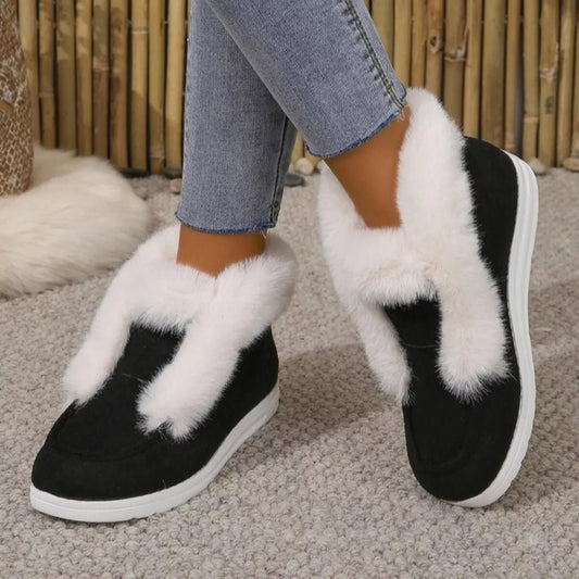 Cozy Fuzzy Trim Ankle Boots - PBNJ FASHIONS