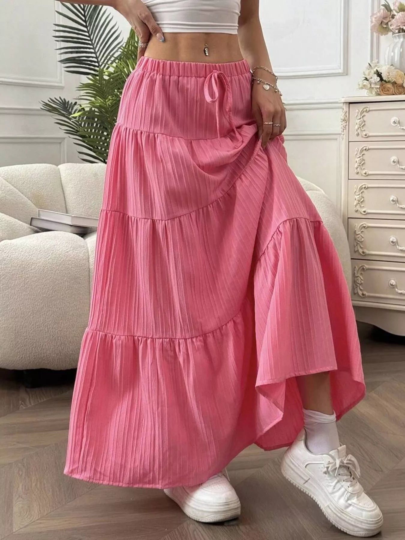 Flowy Tiered Maxi Skirt - PBNJ FASHIONS