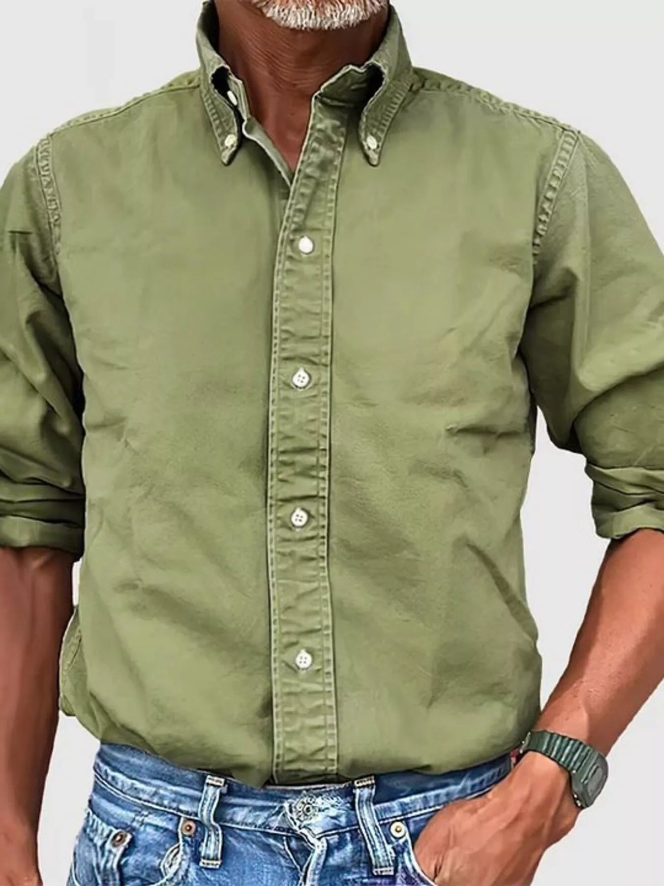 Men's Full Size Casual Button - Down Shirt Plus Size - PBNJ FASHIONS