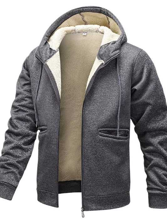 Men's Full Size Warm Fleece Lined Zip - Up Hoodie Plus Size - PBNJ FASHIONS
