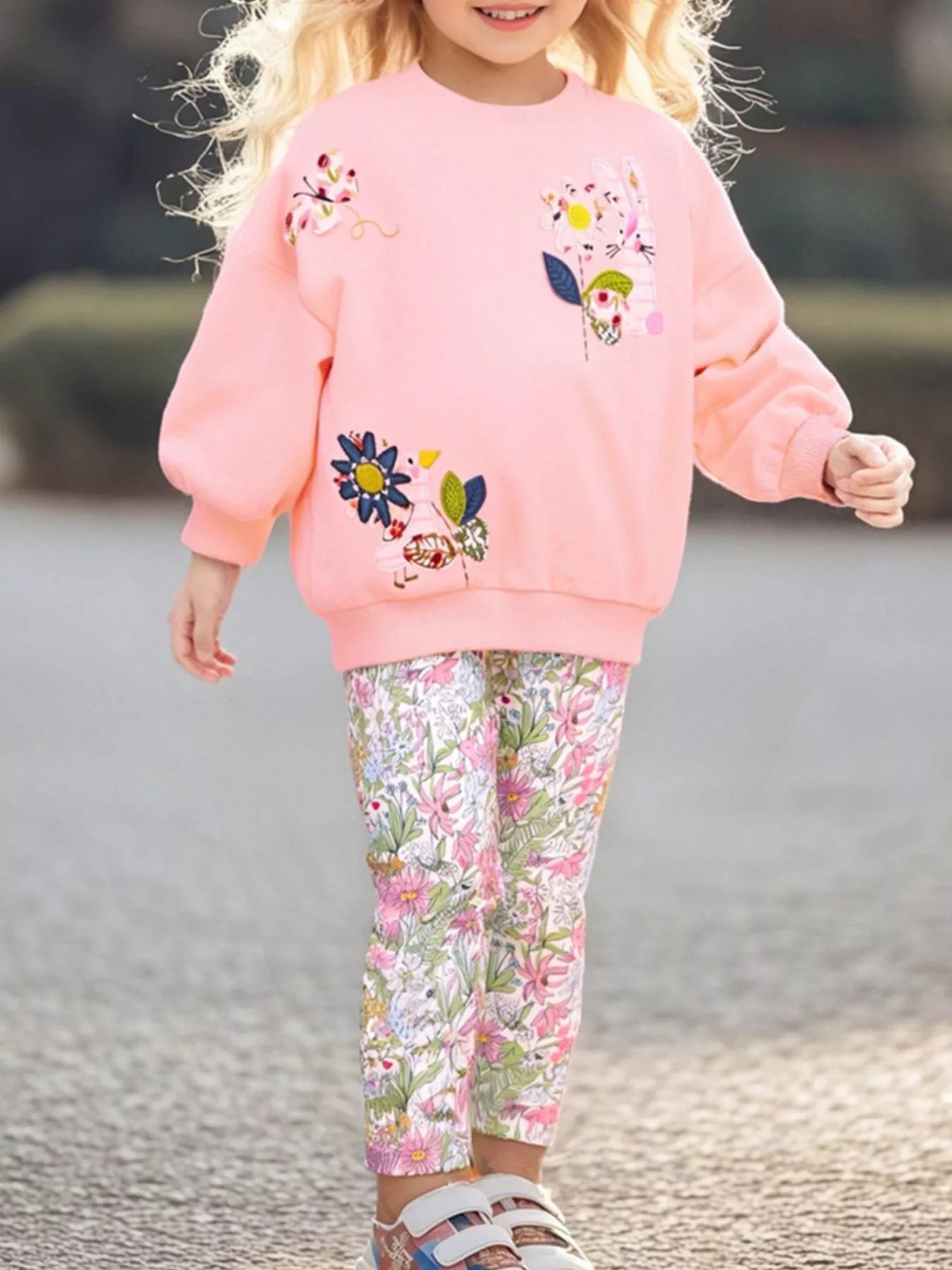 Children's Floral Sweatshirt & Leggings Set - PBNJ FASHIONS