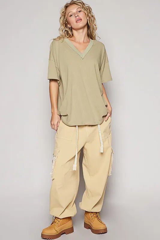 POL V - Neck Half Sleeve T-Shirt - PBNJ FASHIONS