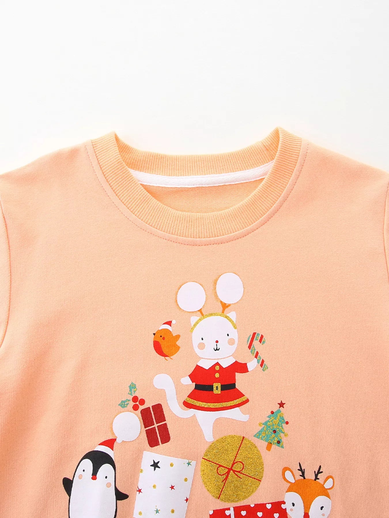 Children's Christmas Print Round Neck Sweatshirt - PBNJ FASHIONS