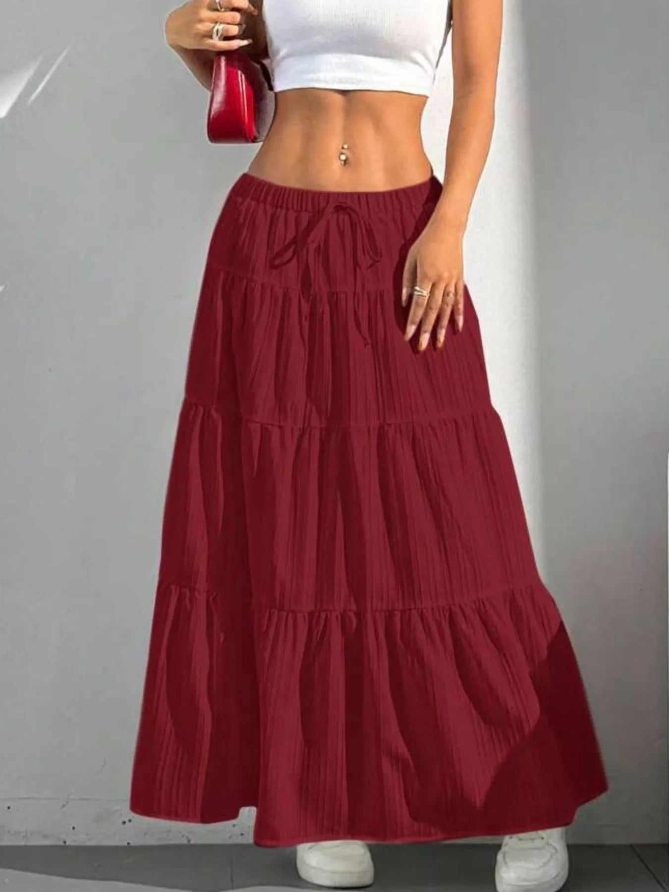 Flowy Tiered Maxi Skirt - PBNJ FASHIONS