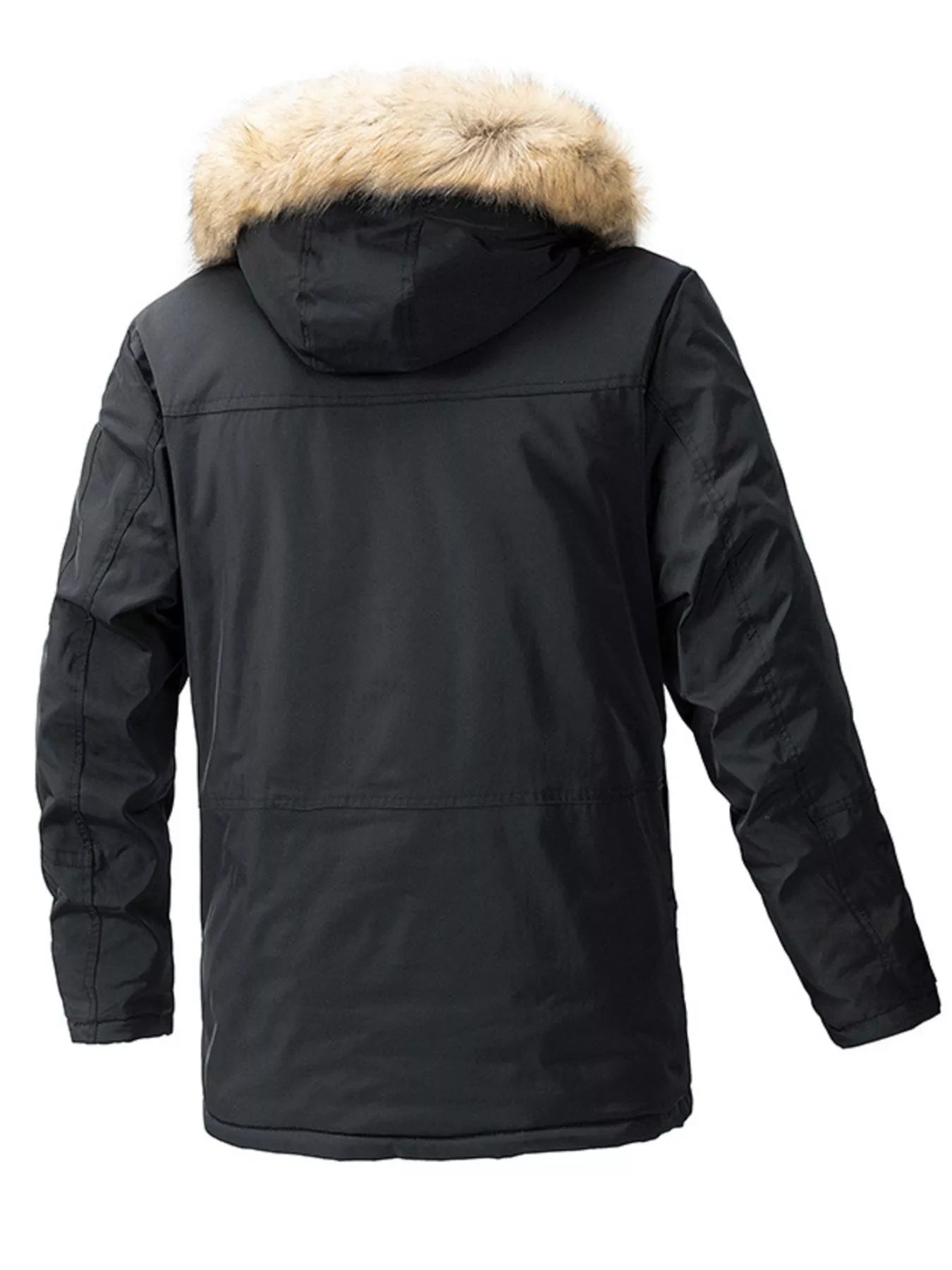 Men's Plus Size Fur Hooded Winter Parka Coat - PBNJ FASHIONS