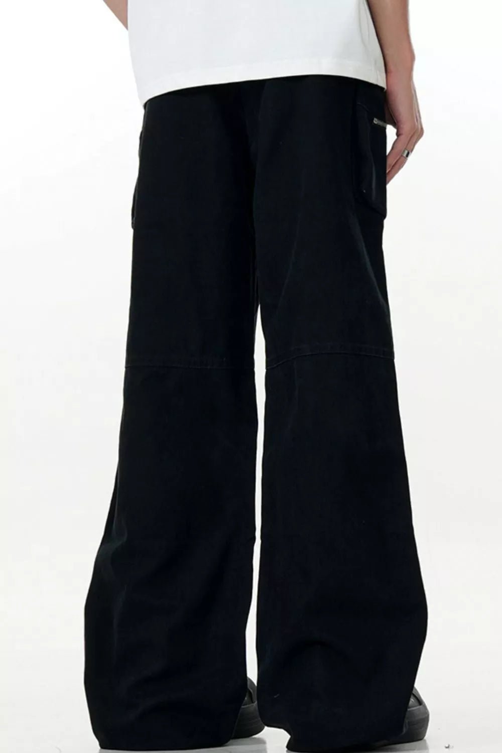 Men's Wide Leg Cargo Pants with Pocketed Style, Polyester-Spandex Blend, Machine Washable - PBNJ FASHIONS