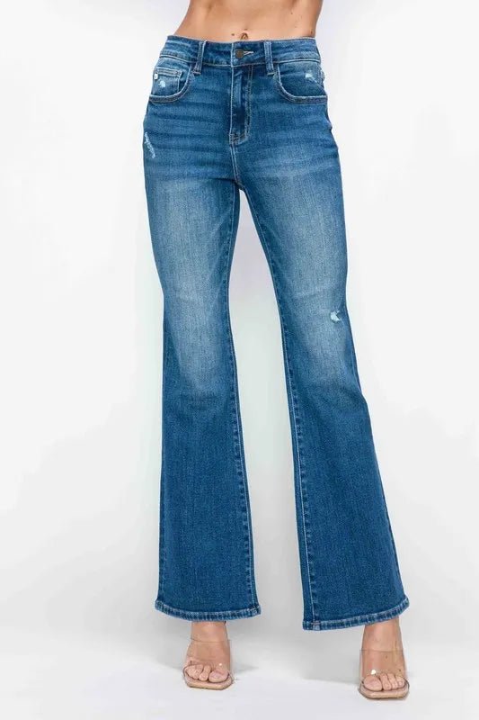 bytos Full Size High Rise Bootcut Jeans with Pockets - PBNJ FASHIONS