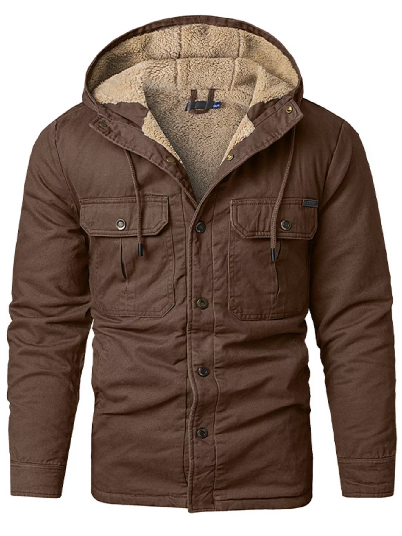 Men's Sherpa Lined Hooded Jacket - PBNJ FASHIONS