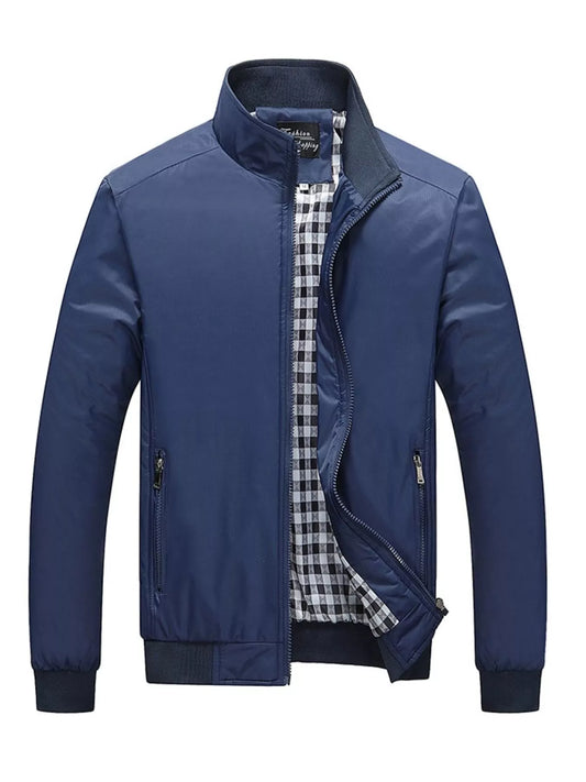 Men's Plus Size Casual Stand Collar Lightweight Jacket - PBNJ FASHIONS
