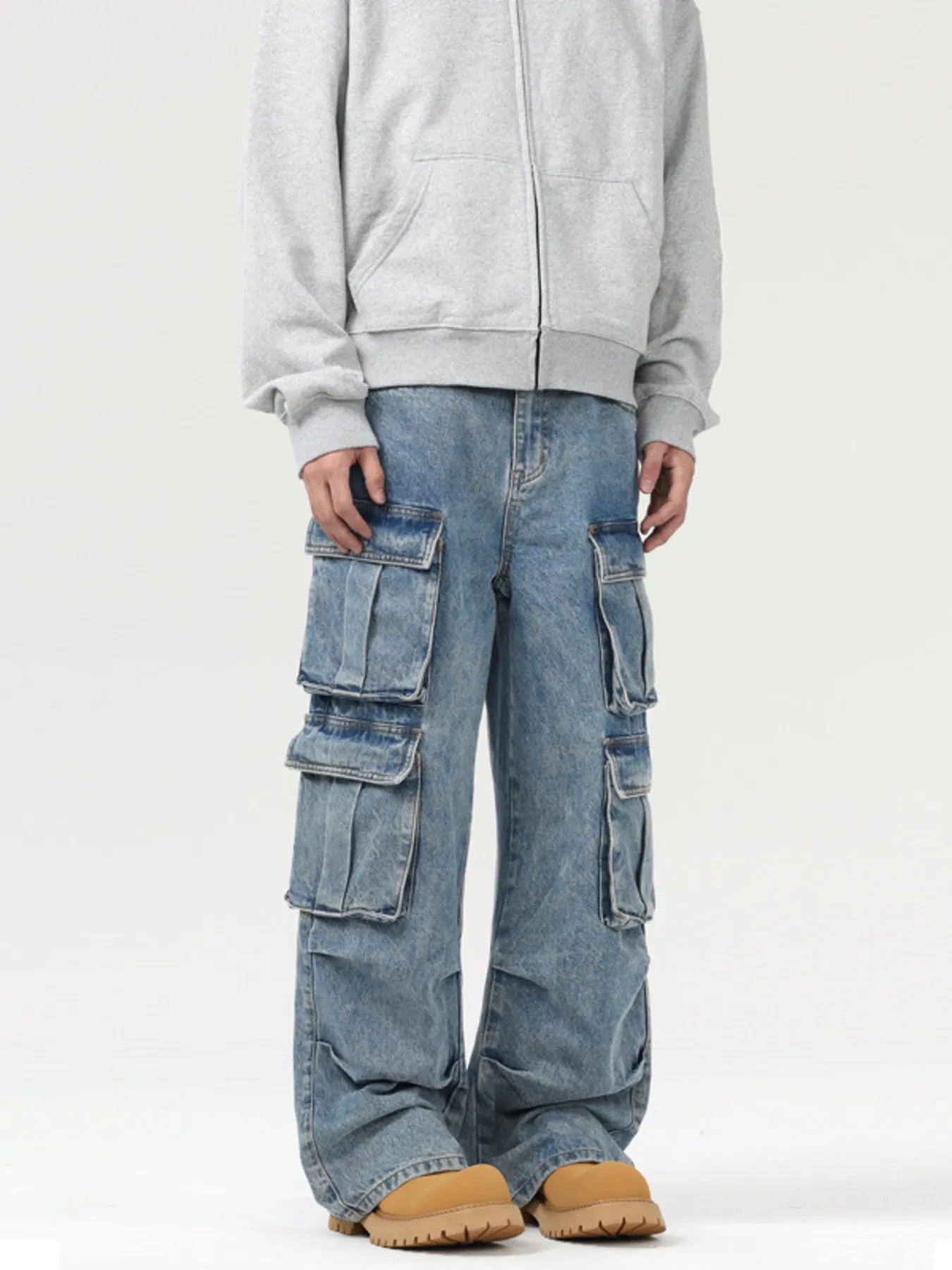 Men's Wash Multi - Pocket Cargo Jeans - PBNJ FASHIONS