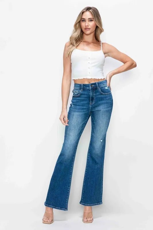 bytos Full Size High Rise Bootcut Jeans with Pockets - PBNJ FASHIONS