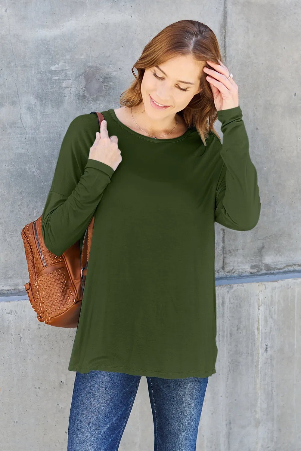 Basic Bae Full Size Round Neck Dropped Shoulder T-Shirt - PBNJ FASHIONS