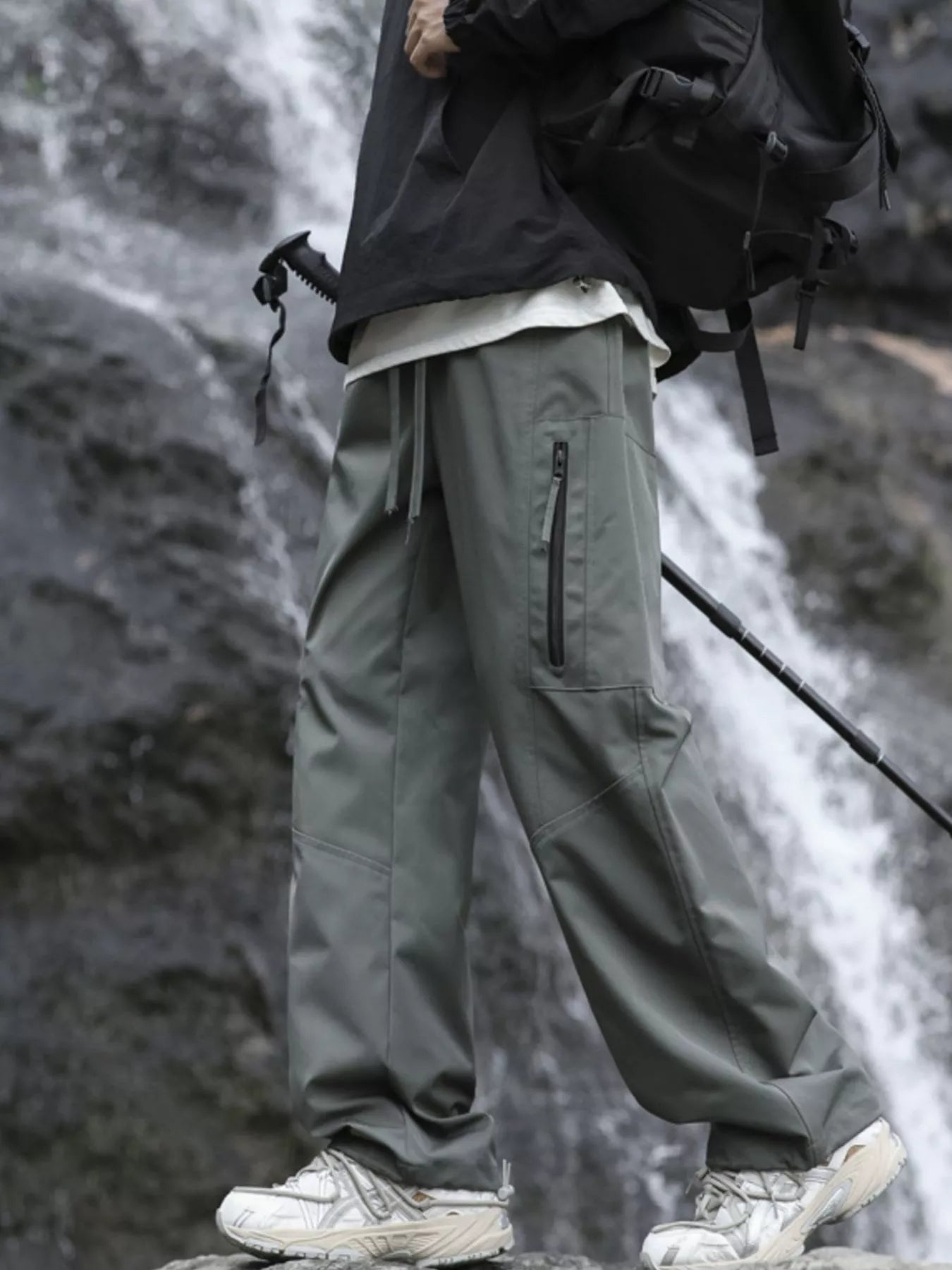 Men's Plus Size Relaxed Fit Cargo Pants with Zipper Pockets - PBNJ FASHIONS