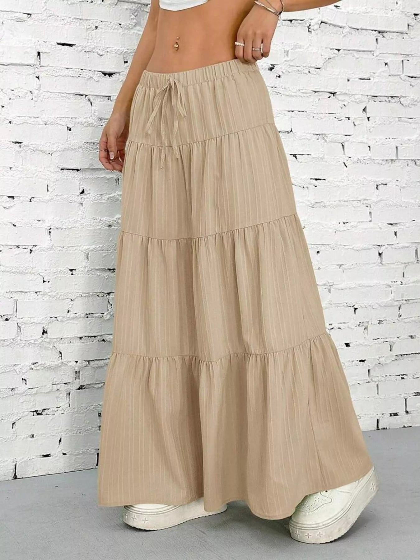 Flowy Tiered Maxi Skirt - PBNJ FASHIONS