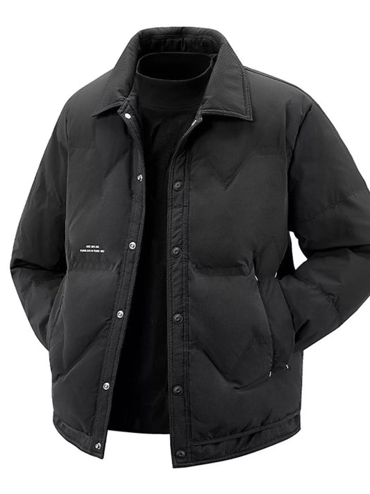 Men's Plus Size Snap - Down Padded Winter Coat - PBNJ FASHIONS