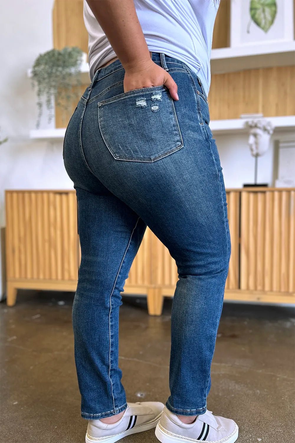 Judy Blue Full Size Tummy Control High Waist Slim Jeans - PBNJ FASHIONS