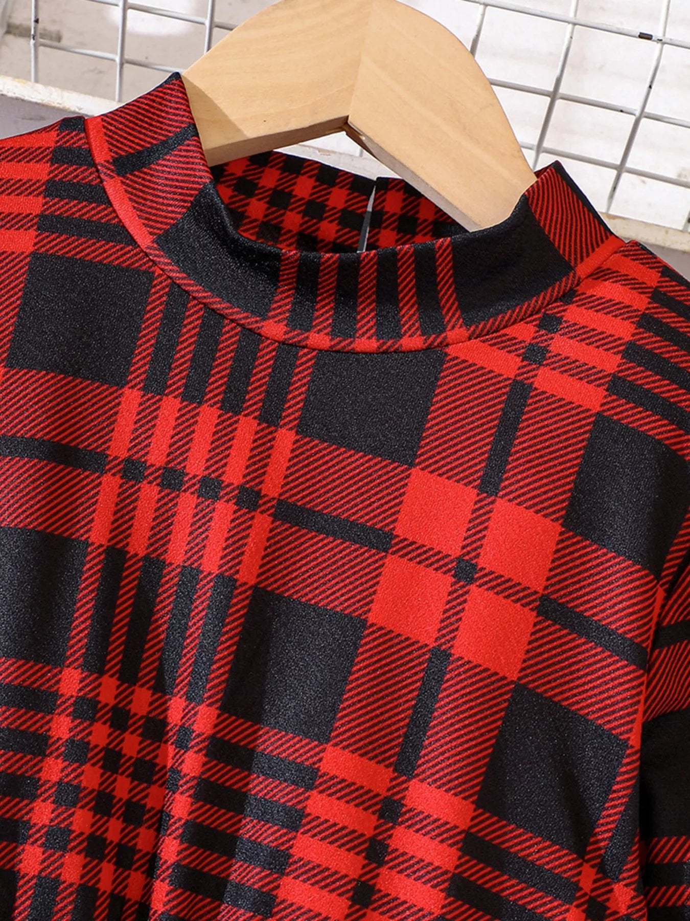 Children's Plaid Print Long Sleeve Dress - PBNJ FASHIONS