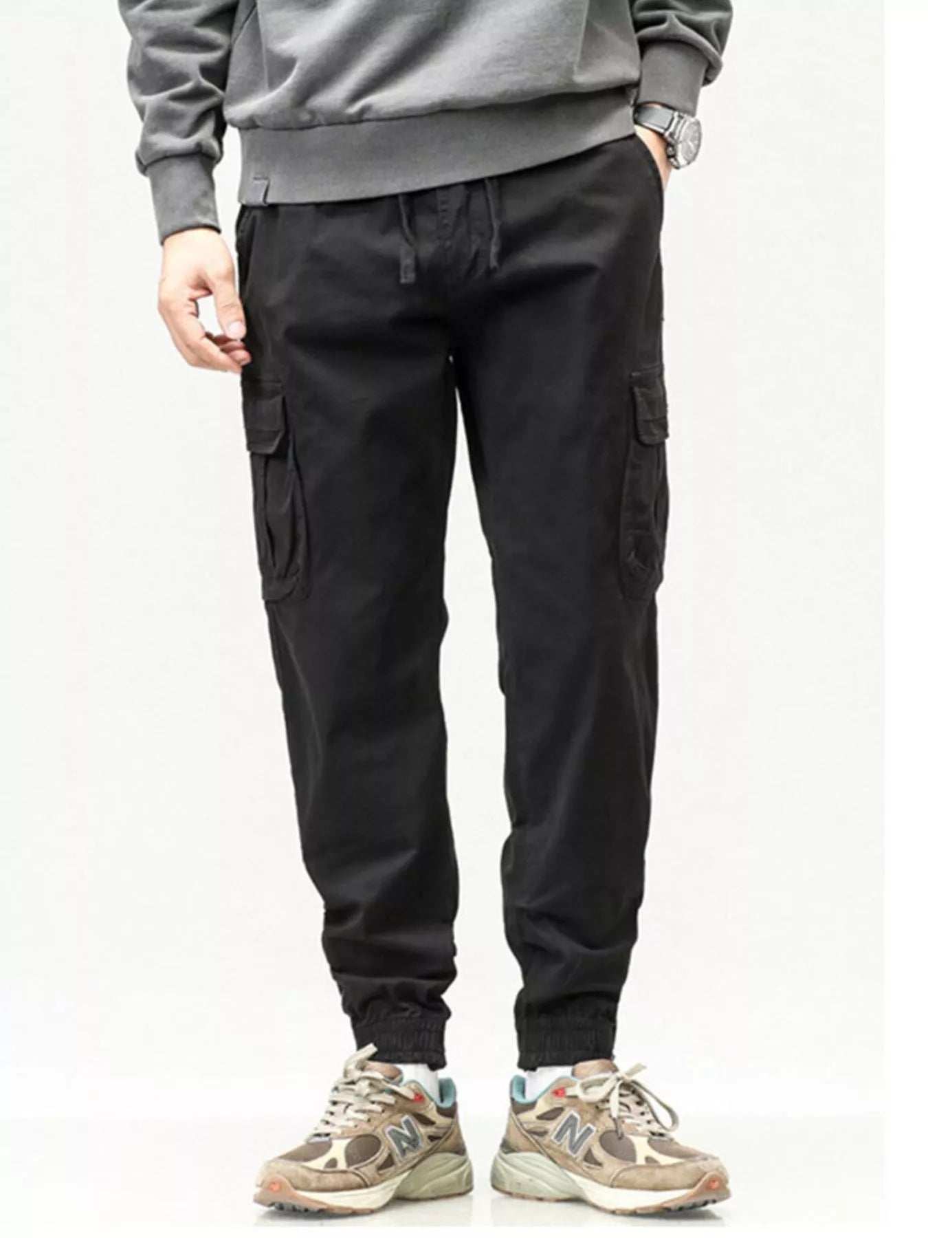 Men's Full Size Casual Cargo Pants with Drawstring Waist Plus Size - PBNJ FASHIONS
