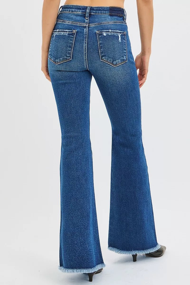 RISEN High Rise Flare Jeans - PBNJ FASHIONS