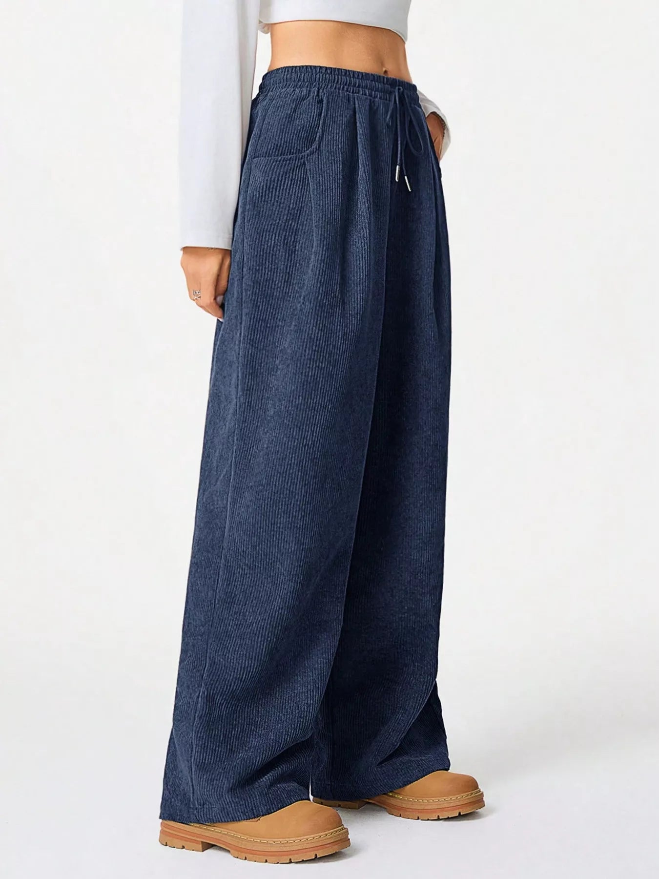 Casual Corduroy Wide Leg Pants - PBNJ FASHIONS