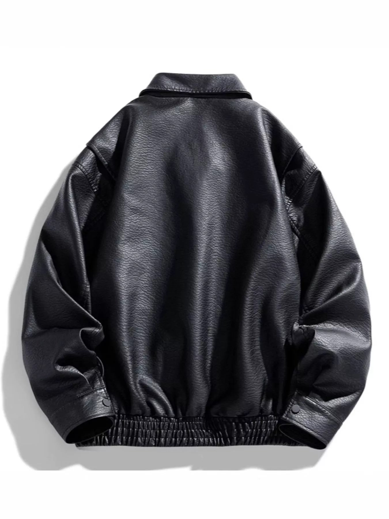Men's Plus Size Urban Style Faux Leather Bomber Jacket - PBNJ FASHIONS