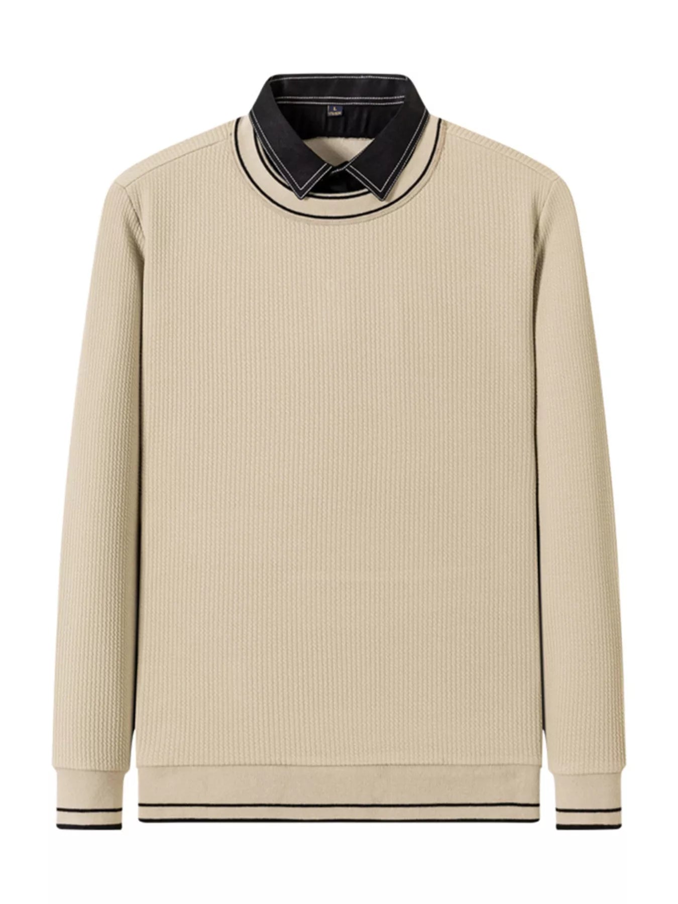 Men's Plus Size Collared Neck Ribbed Sweater - PBNJ FASHIONS