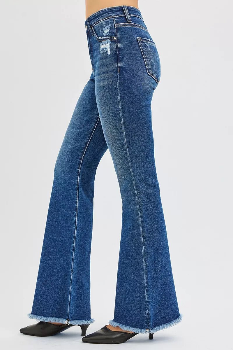 RISEN High Rise Flare Jeans - PBNJ FASHIONS